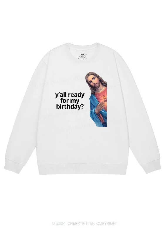 Reduced Rates Christmas Jesus Birthday Y2K Sweatshirt Cherrykitten