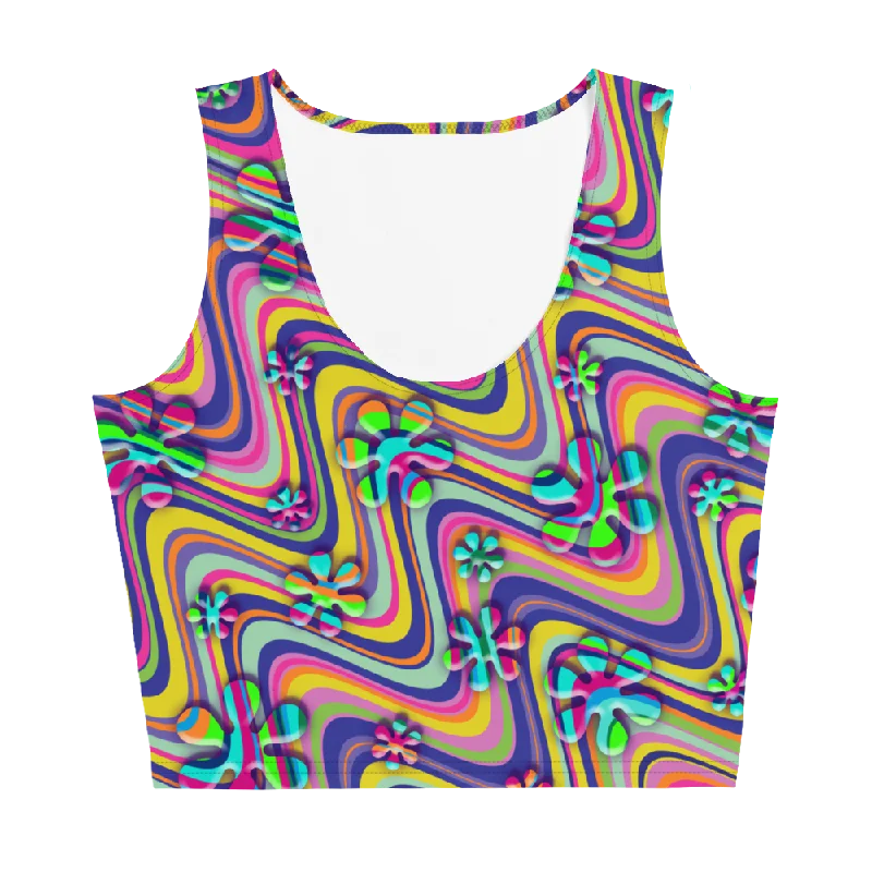 Cash Savings Wavy Daisy Crop Top