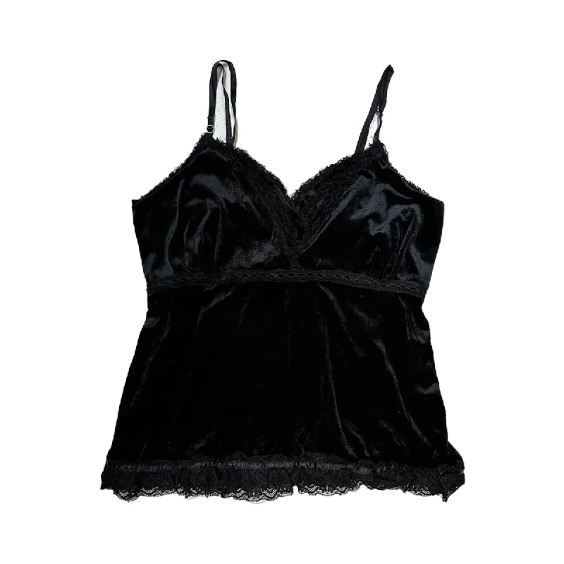 Special Price Lace Trim Velvet Camisole