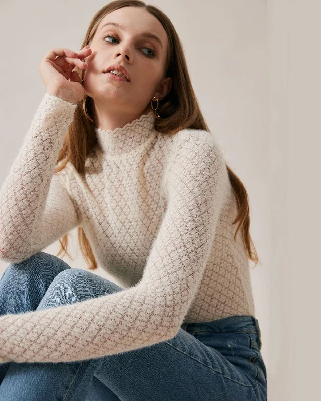 Weekend Specials to Savor The Floral See-Through Knitwear