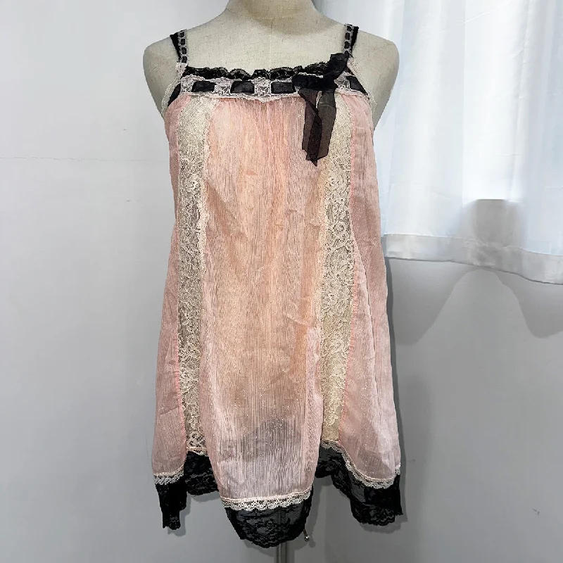 Quick Sale Lace Trim Shimmering Sheer Camisole