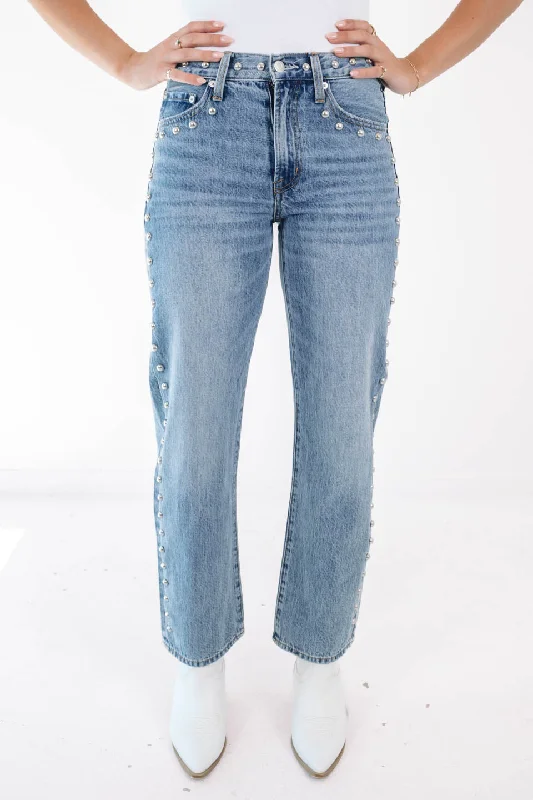 Weekend Deals That Amaze Pistola Mid Rise Bowed Straight Jeans - Satellite