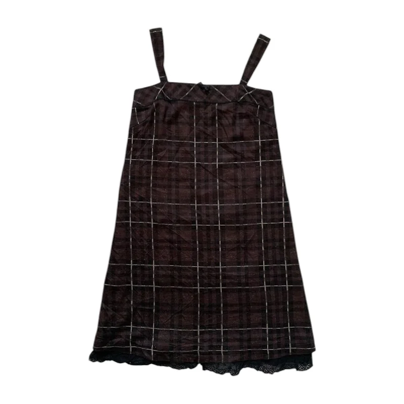 Clearance Sale Checked Dress with  Removable Lace Trim