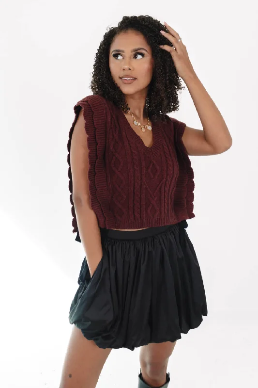 Flash Sale Romantic Nights Sweater Vest - Burgundy
