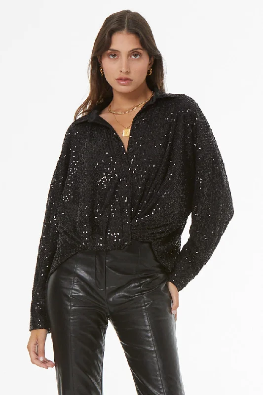Unmissable Offer Tourist Sequin Top // Black