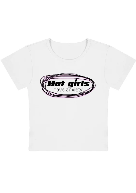 Massive Deals Hot Girls Have Anxiety Y2k Baby Tee