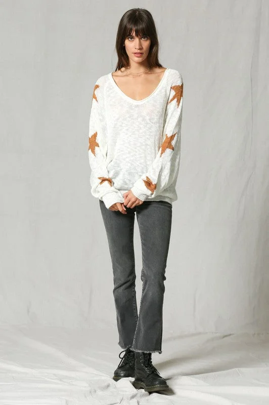 Year-End Clearance Knit Top w/ Star Details