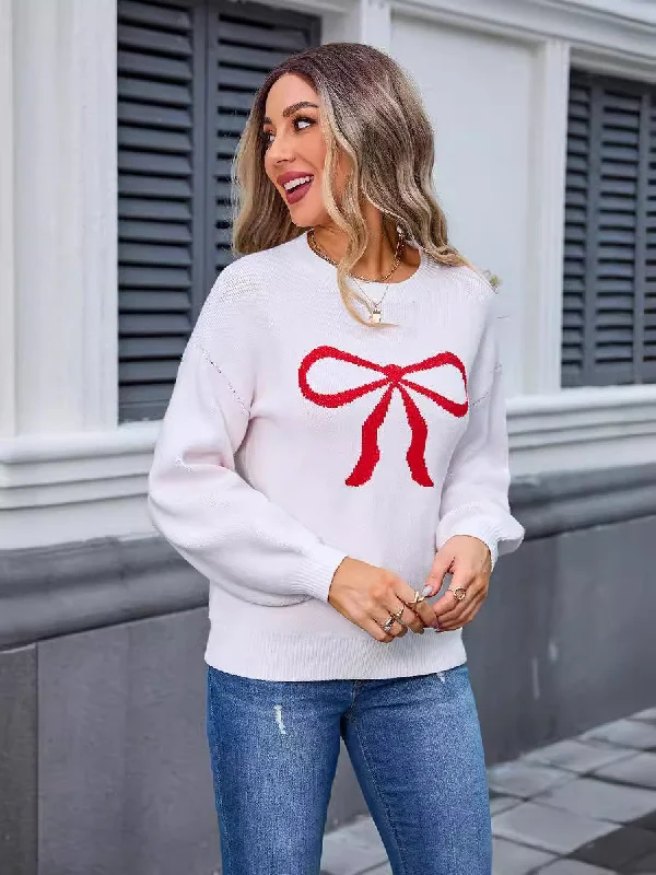 Bonus Savings Autumn And Winter Bow Printed Fashion Knitwear Sweater Wholesale Womens Clothing N3824062800044 Bonus Savings Autumn And Winter Bow Printed Fashion Knitwear Sweater Wholesale Womens Clothing N3824062800044