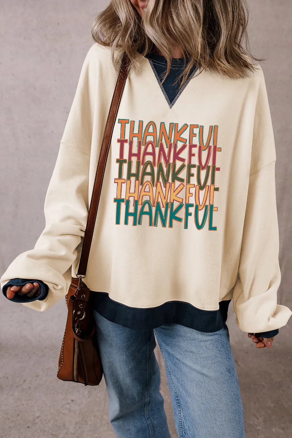 Super Discount THANKFUL Women's Graphic Long Sleeve Sweatshirt