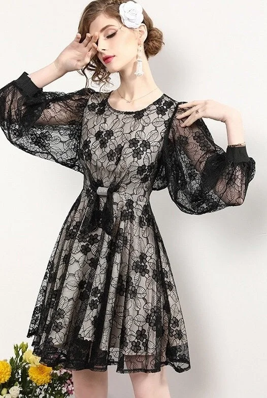 Weekend Bargains to Celebrate Lace Peasant Sleeve Dress
