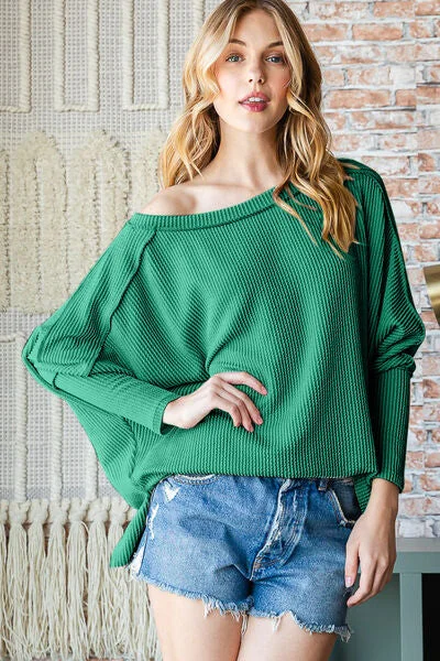 Online Exclusive Reborn J Exposed Seam Lantern Sleeve Top