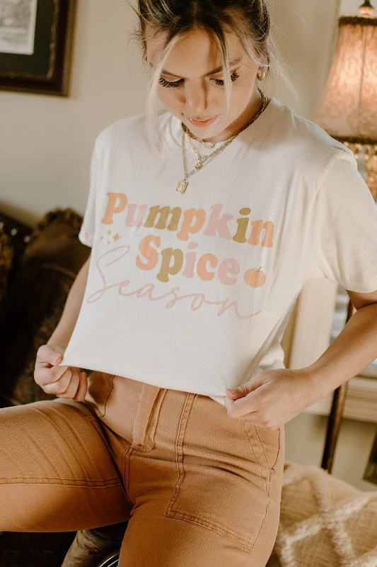 Factory Direct Sale Cream Pumpkin Spice Retro Tee