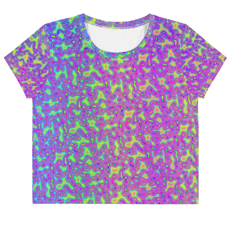 Early Bird Psychedelic Mess Crop Tee