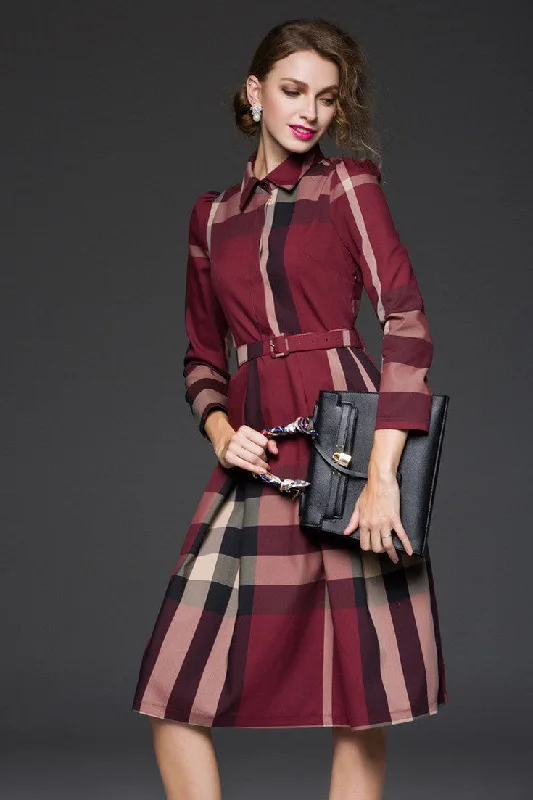 Low Price Plaid Dress W/ Belt