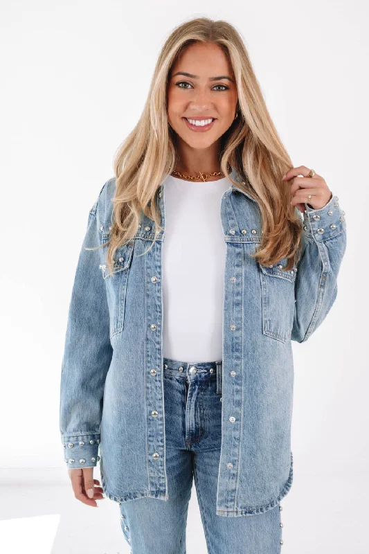 Flash Deal Pistola Mandy Denim Shacket - Satellite