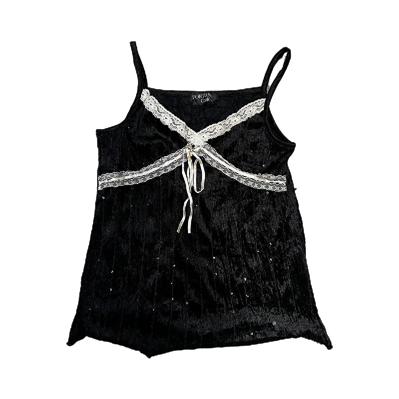 Hurry In Beaded Velvet Camisole
