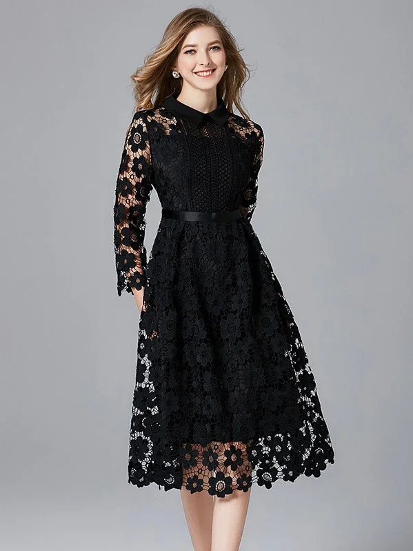 Midnight Sale Black All Over Lace Dress