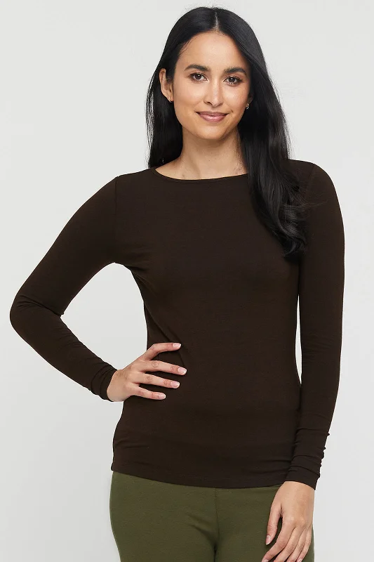 Weekend Specials to Love Amy Boatneck Top - Chocolate