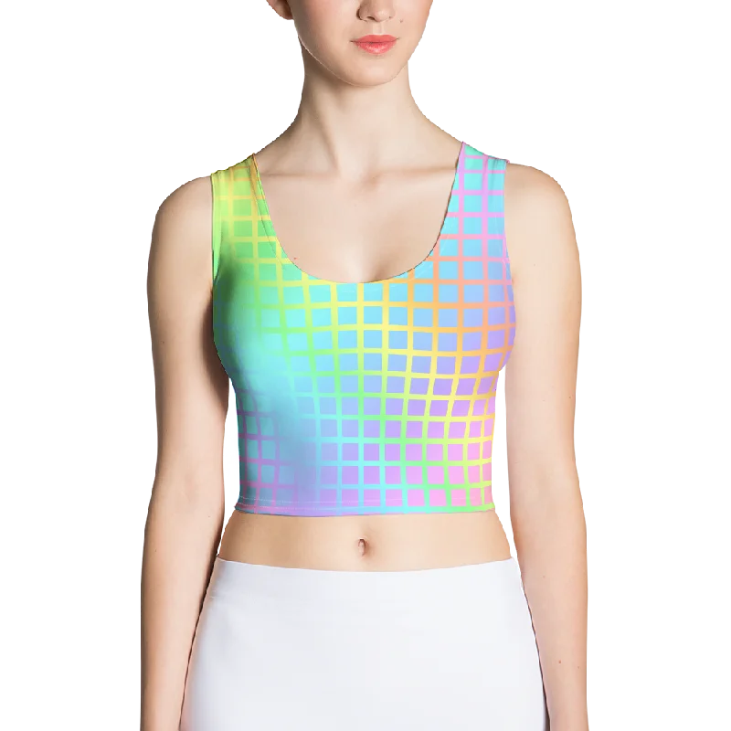 Price Slash Rainbow Grid Crop Top