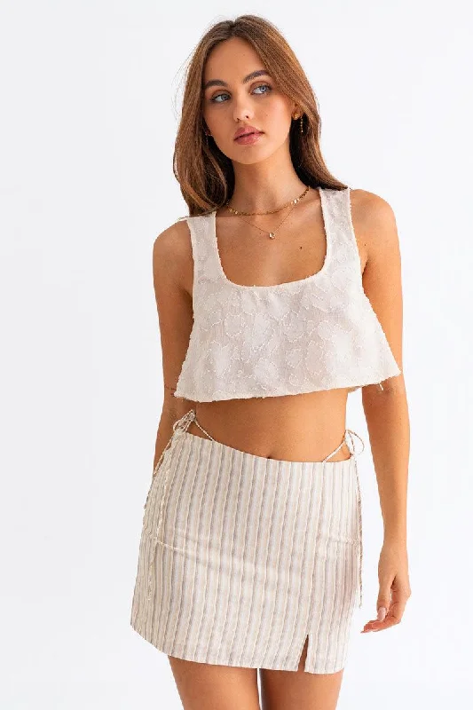 Customer Appreciation Sale Boho Sleeveless Lace Textured Crop Top