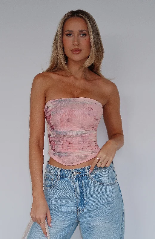 Crazy Deal Give Me Notice Strapless Top Primrose Pink