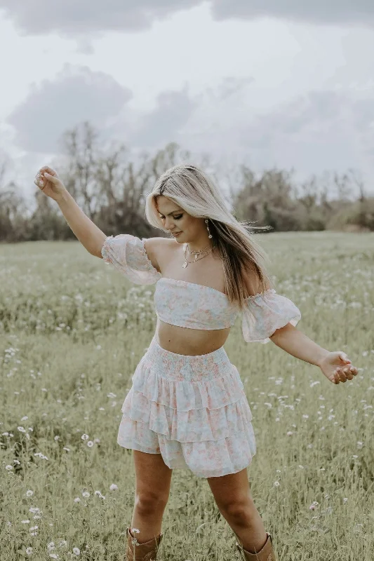 Lowest Price Baby Pink Floral Skirt Set