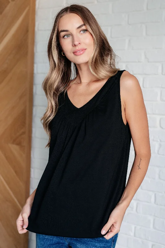 The Best Prices Not So Anxious V-Neck Tank in Black