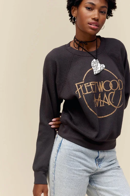 Flash Deal Daydreamer Fleetwood Mac Circle Logo Raglan Crew - WASHED BLACK