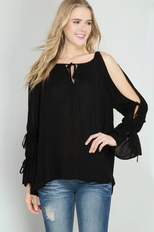 Amazing Deals Blouse W/ Open Tie Sleeves
