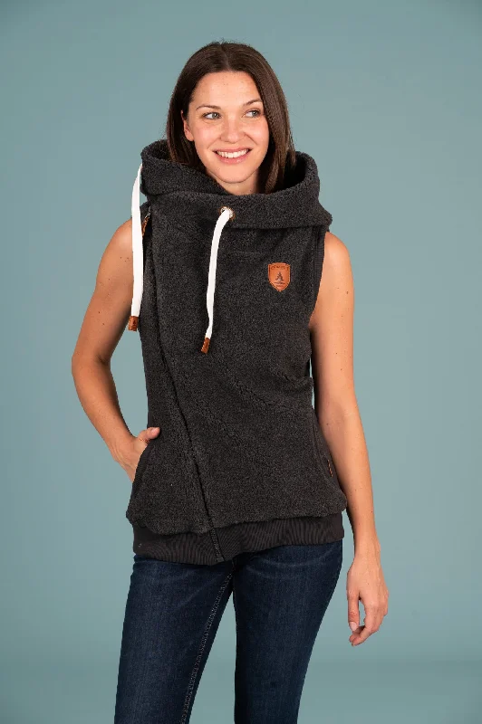 Final Clearance Zoe Sherpa Carbon Hoodie Vest