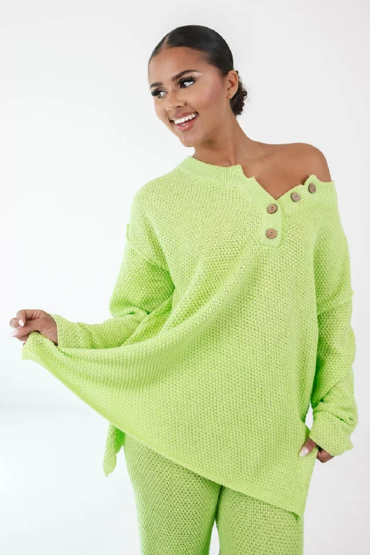 Weekend Discounts to Savor Take A Rest Sweater - Lime