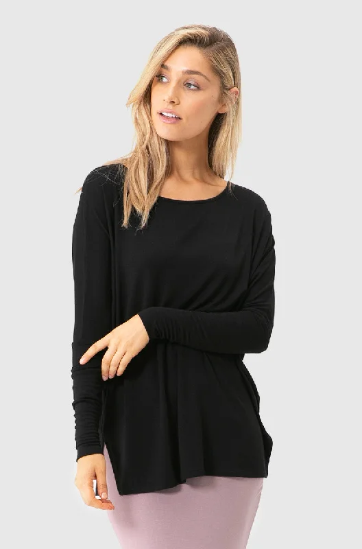 Online Deal Liv Long Sleeve Slouch Top - Black