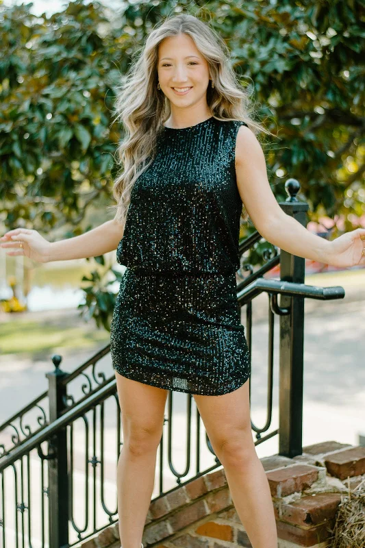 Limited Time Discount Black Sequin Mini Skirt Set