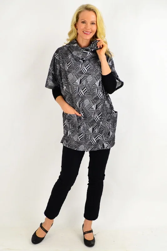 Major Savings Black Stripe Diamond Tunic Top